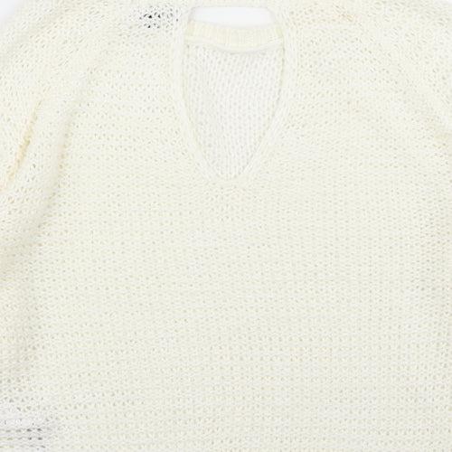 New Look Womens White   Pullover Jumper Size S