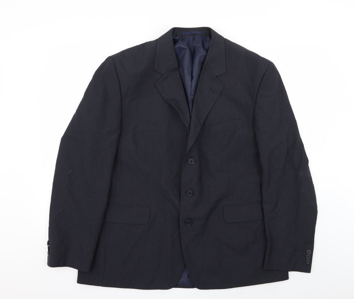 Asda George Mens Blue Striped  Jacket Blazer Size 44