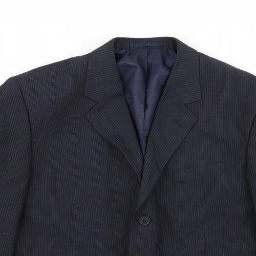 Asda George Mens Blue Striped  Jacket Blazer Size 44
