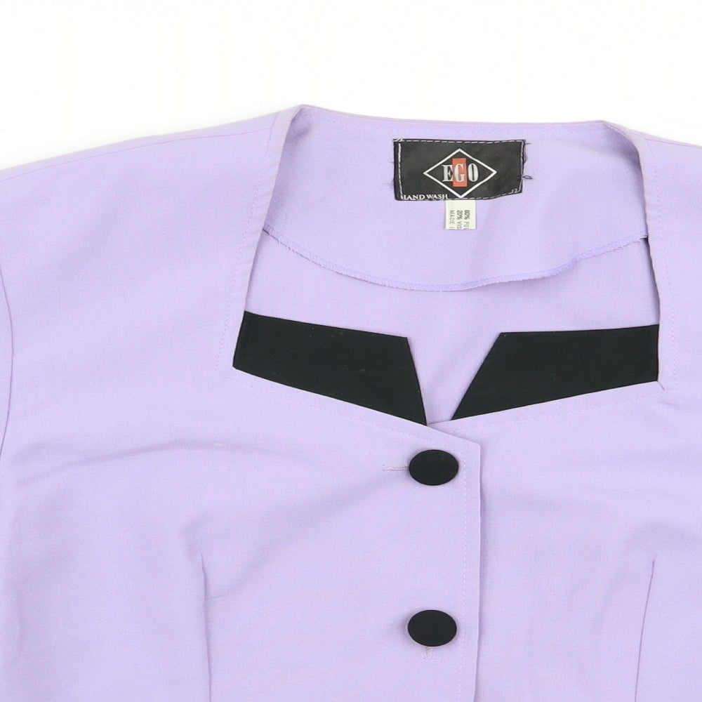 Ego Womens Purple   Basic Blouse Size 12