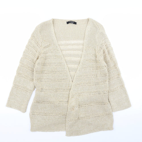 Asda George Womens Gold Striped  Cardigan Jumper Size 10
