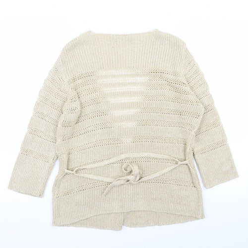 Asda George Womens Gold Striped  Cardigan Jumper Size 10