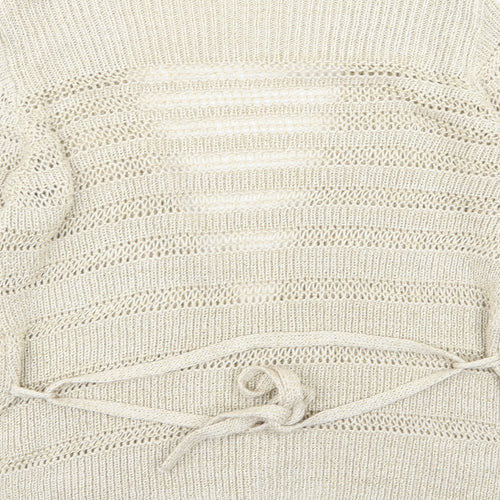 Asda George Womens Gold Striped  Cardigan Jumper Size 10