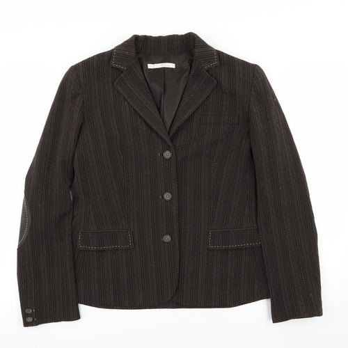 Debenhams Womens Brown Striped  Jacket Blazer Size 16