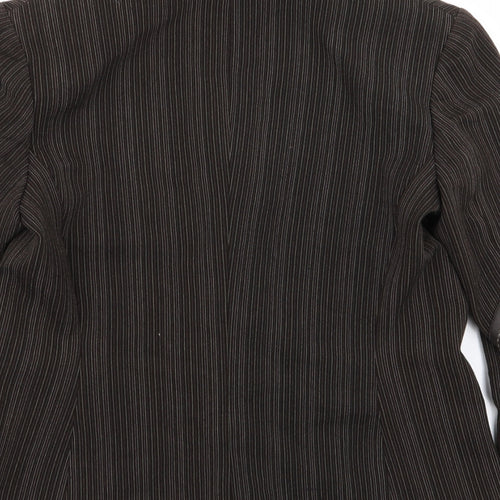 Debenhams Womens Brown Striped  Jacket Blazer Size 16