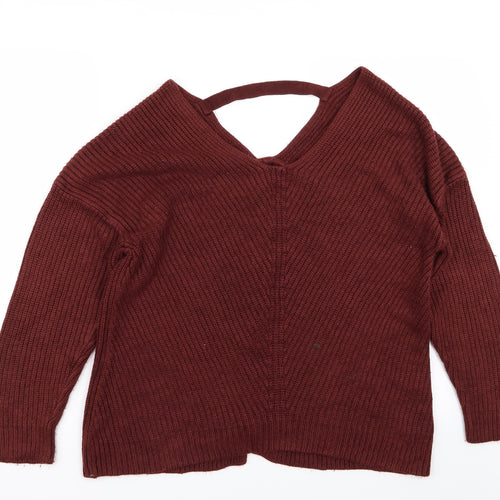 H&M Womens Red   Pullover Jumper Size M