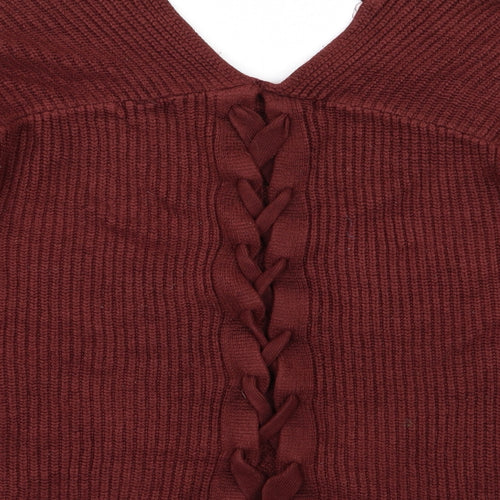 H&M Womens Red   Pullover Jumper Size M