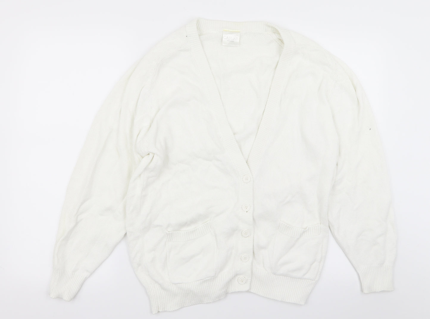 casual women Womens White   Cardigan Jumper Size 14