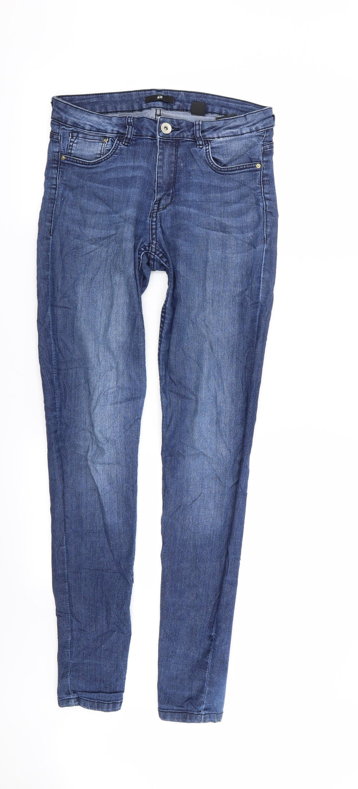 H&M Womens Blue   Skinny Jeans Size 8 L32 in
