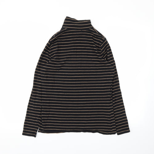 m&s Womens Black Striped  Basic T-Shirt Size 12