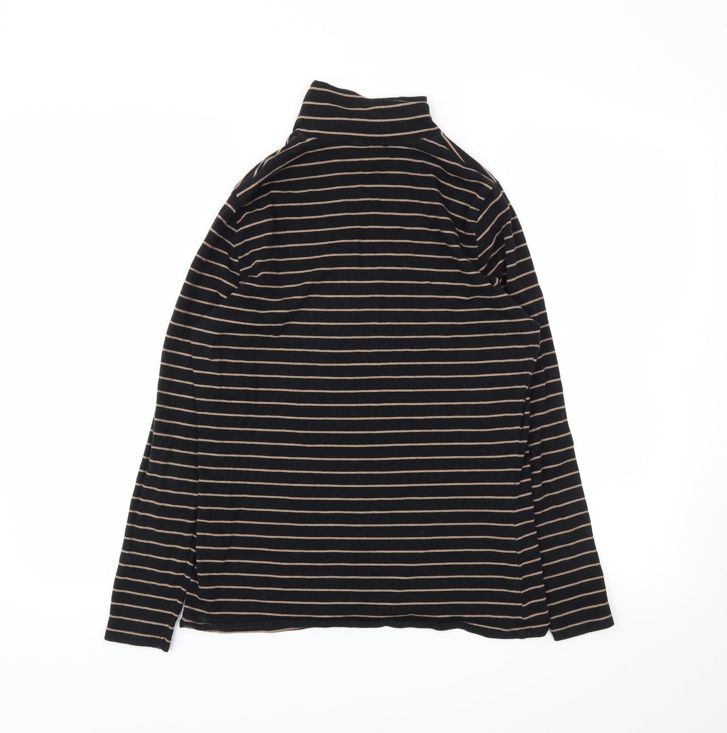 m&s Womens Black Striped  Basic T-Shirt Size 12
