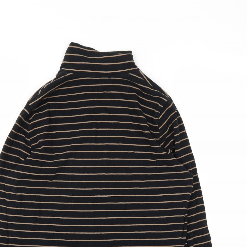 m&s Womens Black Striped  Basic T-Shirt Size 12