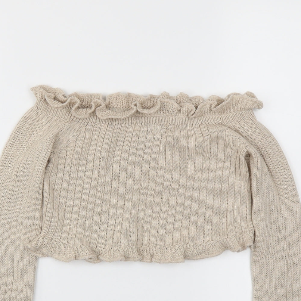 Prague Womens Beige   Basic T-Shirt Size S