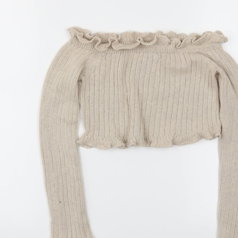 Prague Womens Beige   Basic T-Shirt Size S