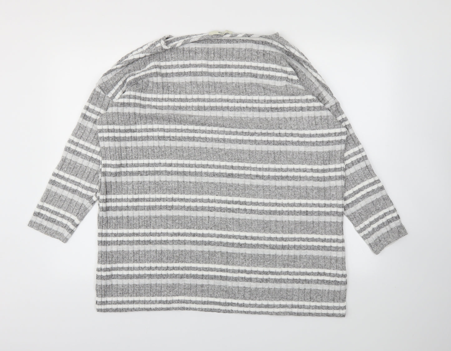 George Womens Grey Striped  Basic T-Shirt Size 20