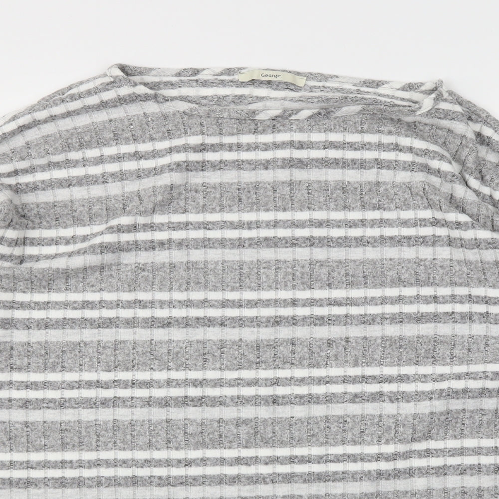 George Womens Grey Striped  Basic T-Shirt Size 20