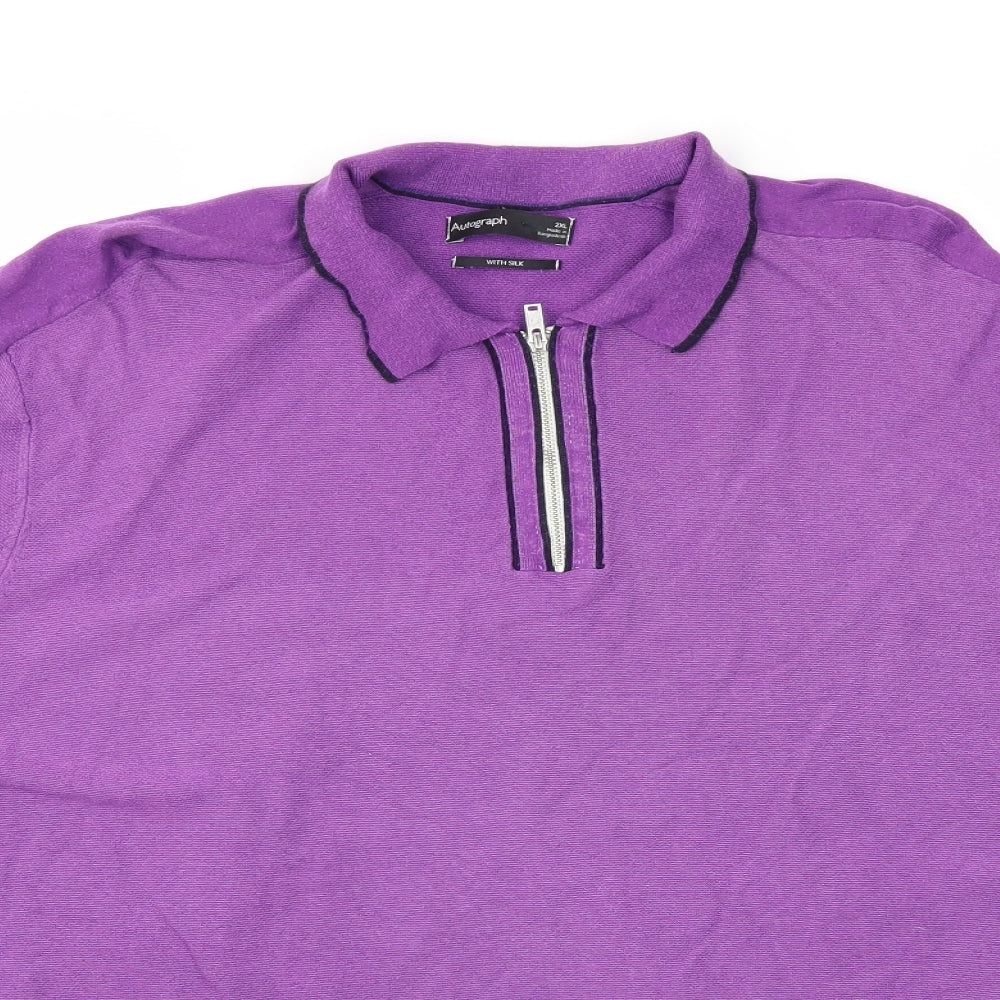 M&S Mens Purple    T-Shirt Size 2XL
