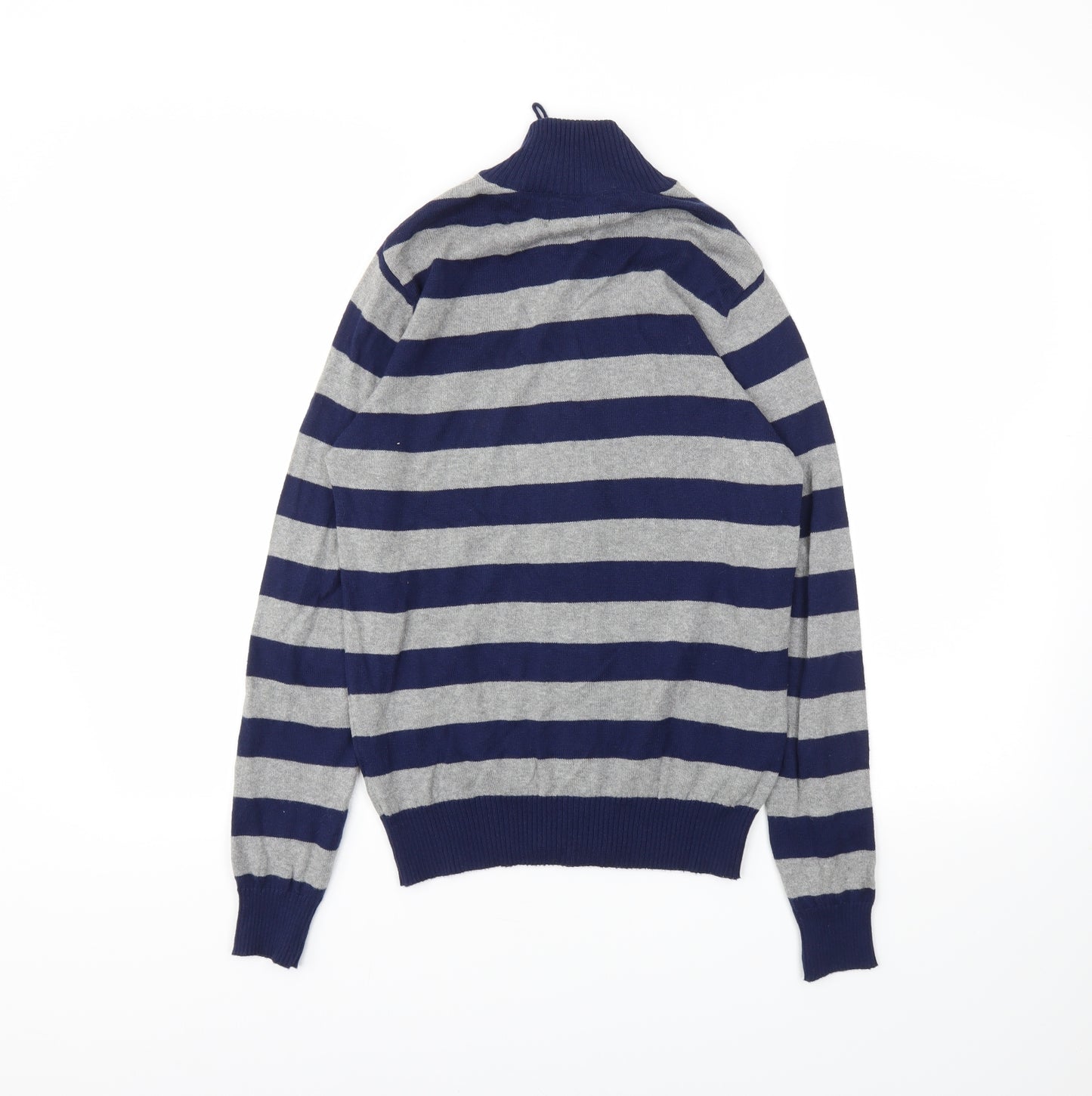 MAX Womens Blue Striped  Full Zip Jumper Size S
