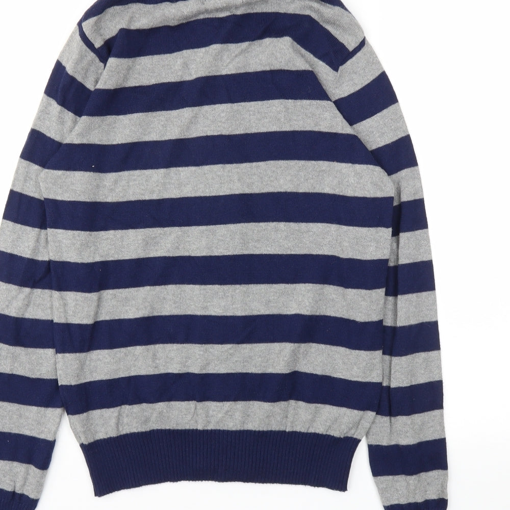 MAX Womens Blue Striped  Full Zip Jumper Size S