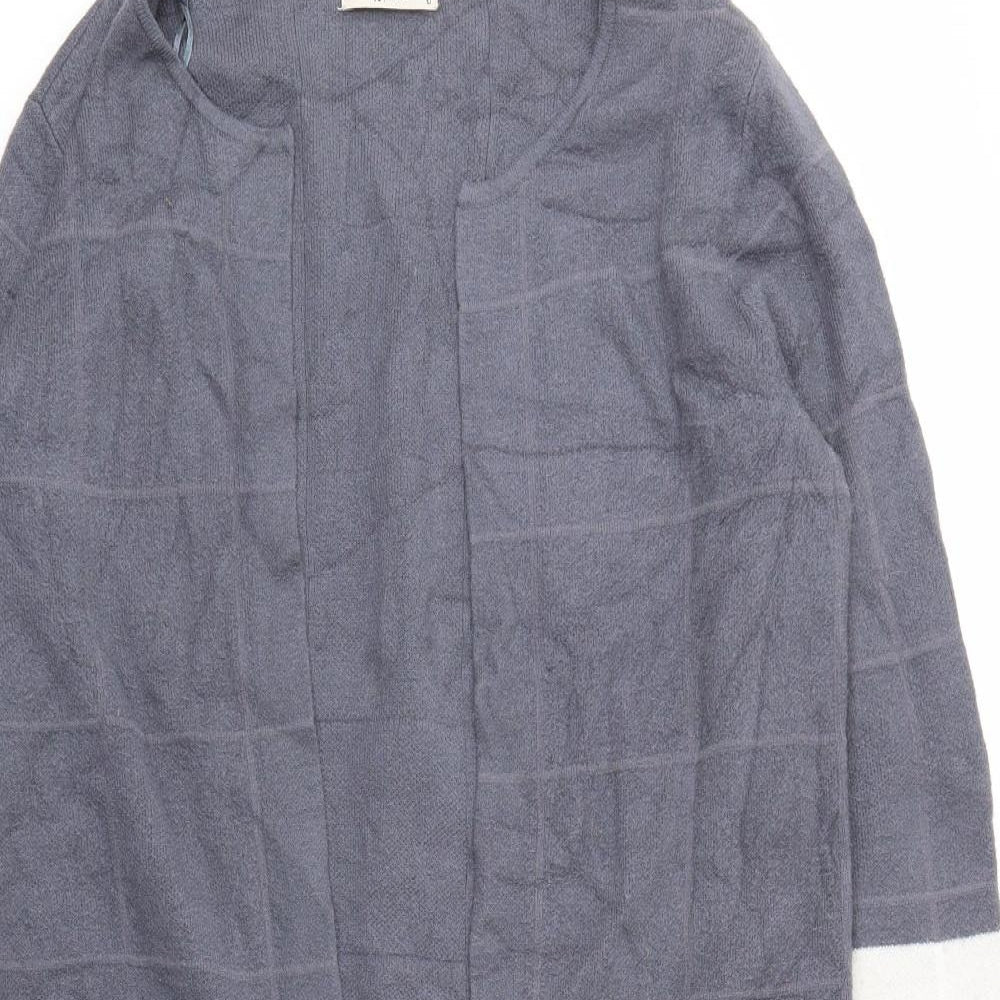 TU Womens Grey Striped  Cardigan Jumper Size 10