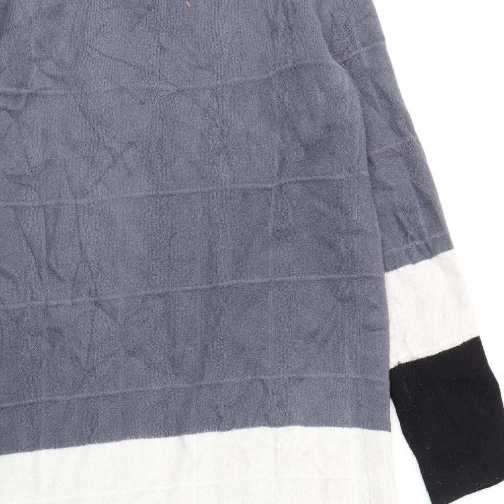 TU Womens Grey Striped  Cardigan Jumper Size 10