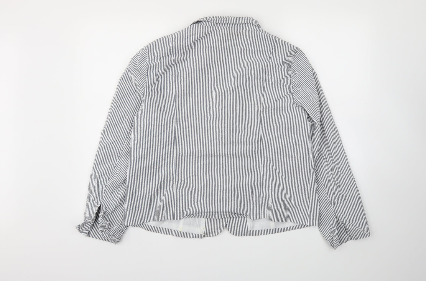 STUDIO  Womens Grey Striped  Jacket Blazer Size 14