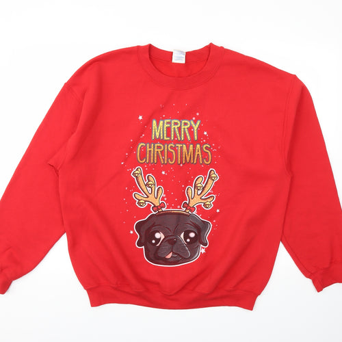 Gildan Womens Red   Pullover Jumper Size L