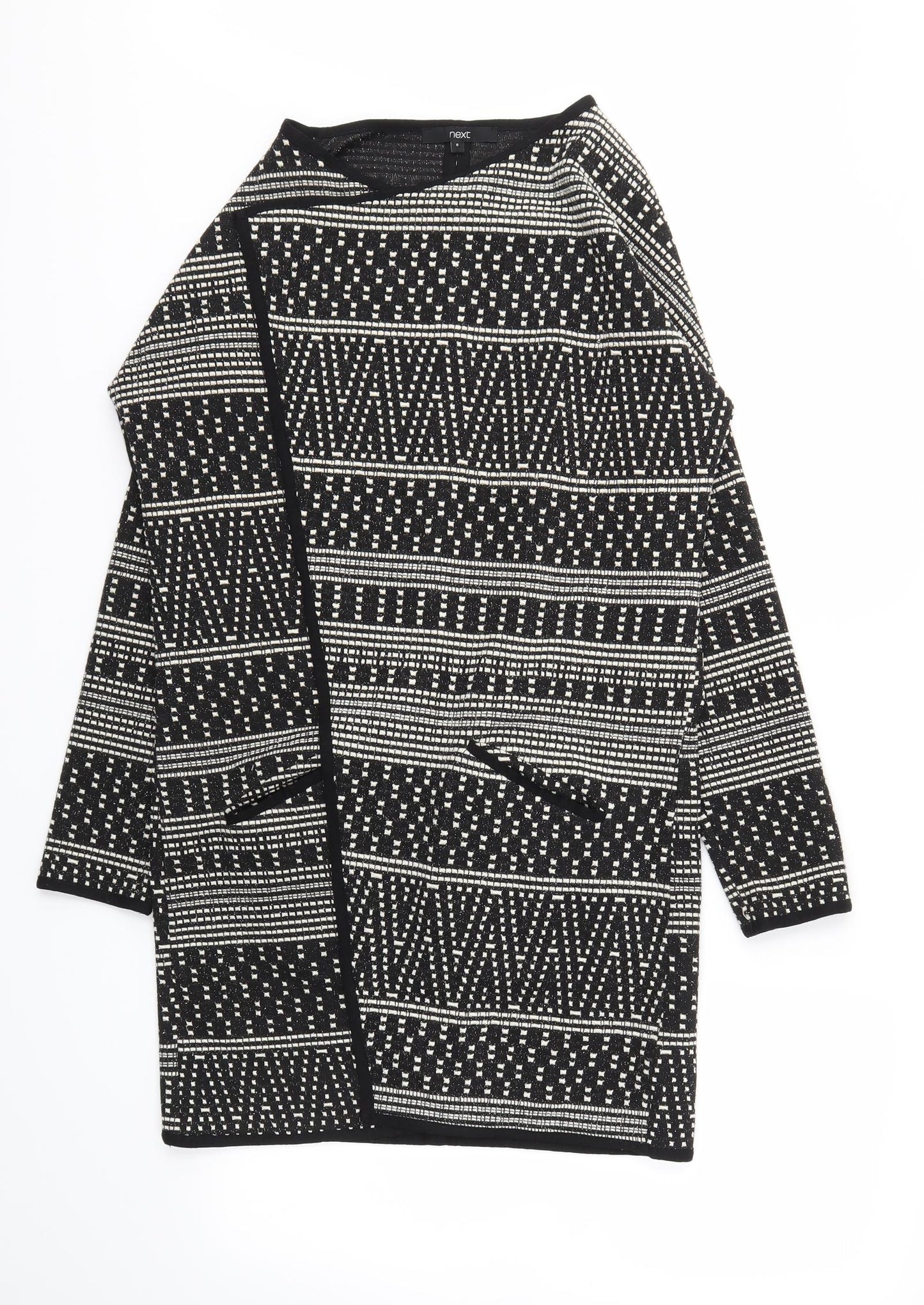 NEXT Womens Black Argyle/Diamond  Cardigan Jumper Size 8