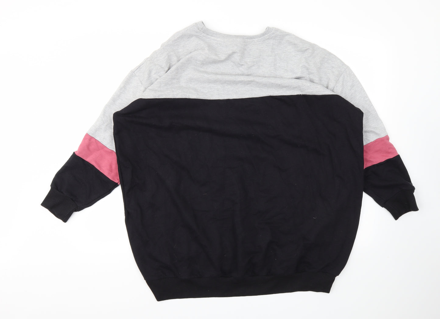 Yours Womens Black Striped  Pullover Sweatshirt Size 22