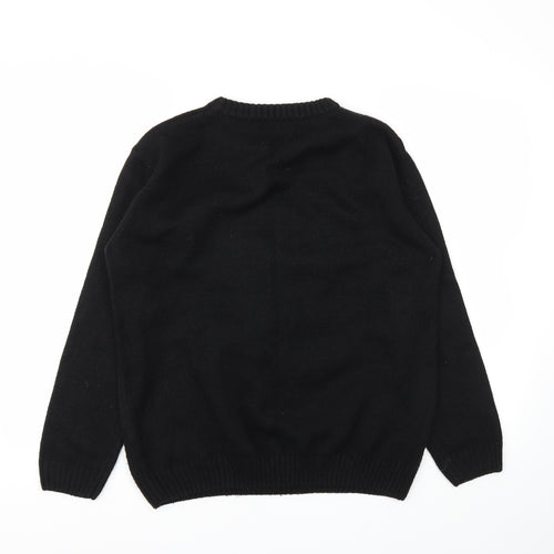 Preworn Womens Black Animal Print  Pullover Jumper Size S