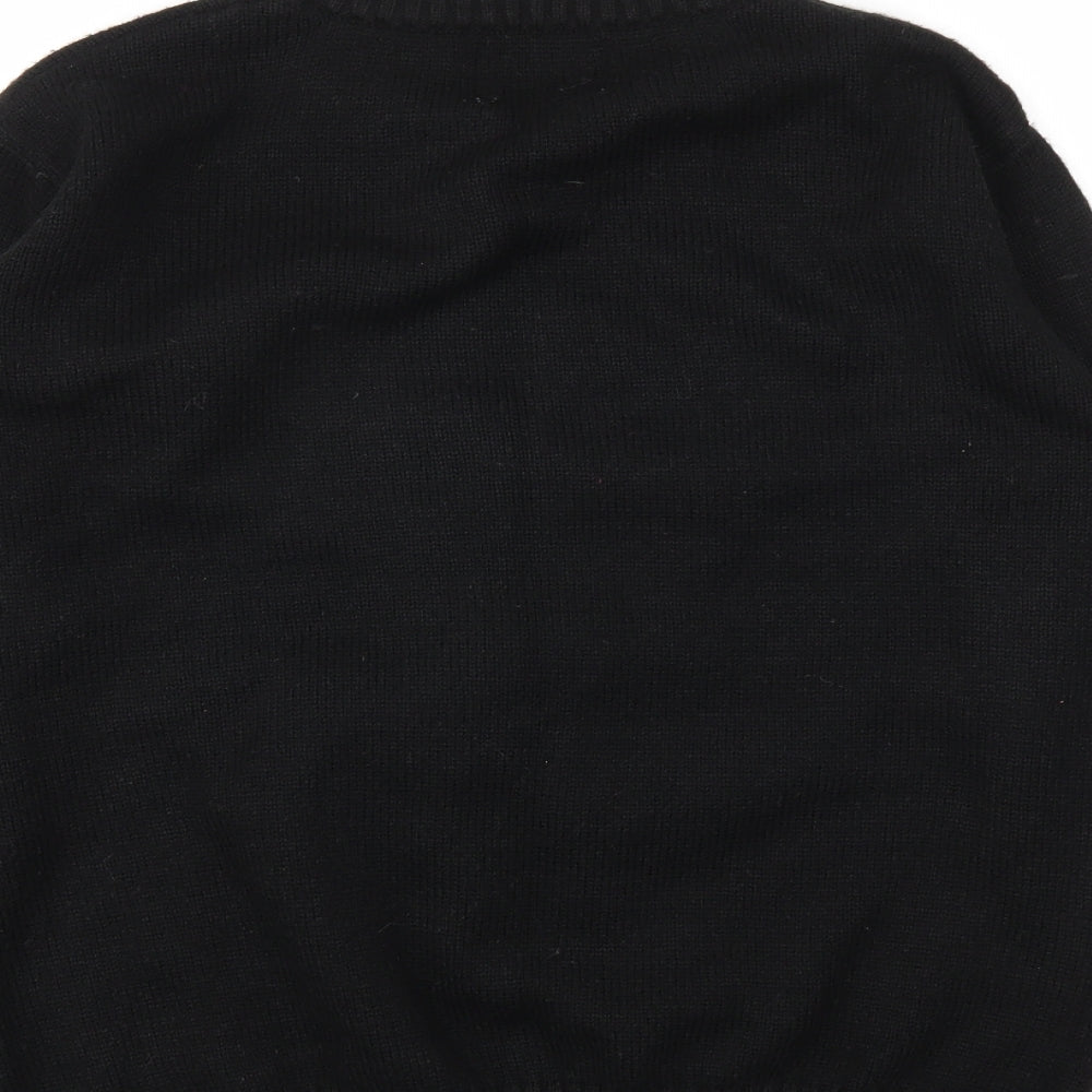 Preworn Womens Black Animal Print  Pullover Jumper Size S