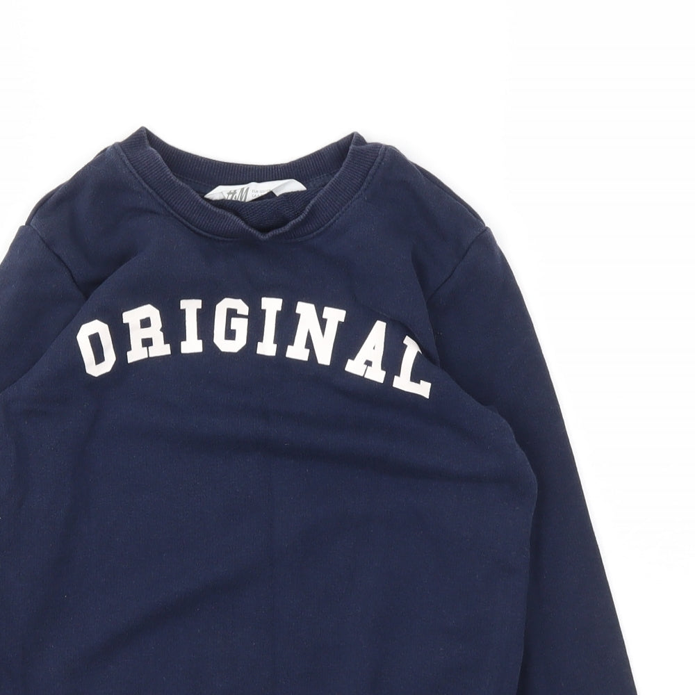 H&M Boys Blue   Pullover Jumper Size 7-8 Years