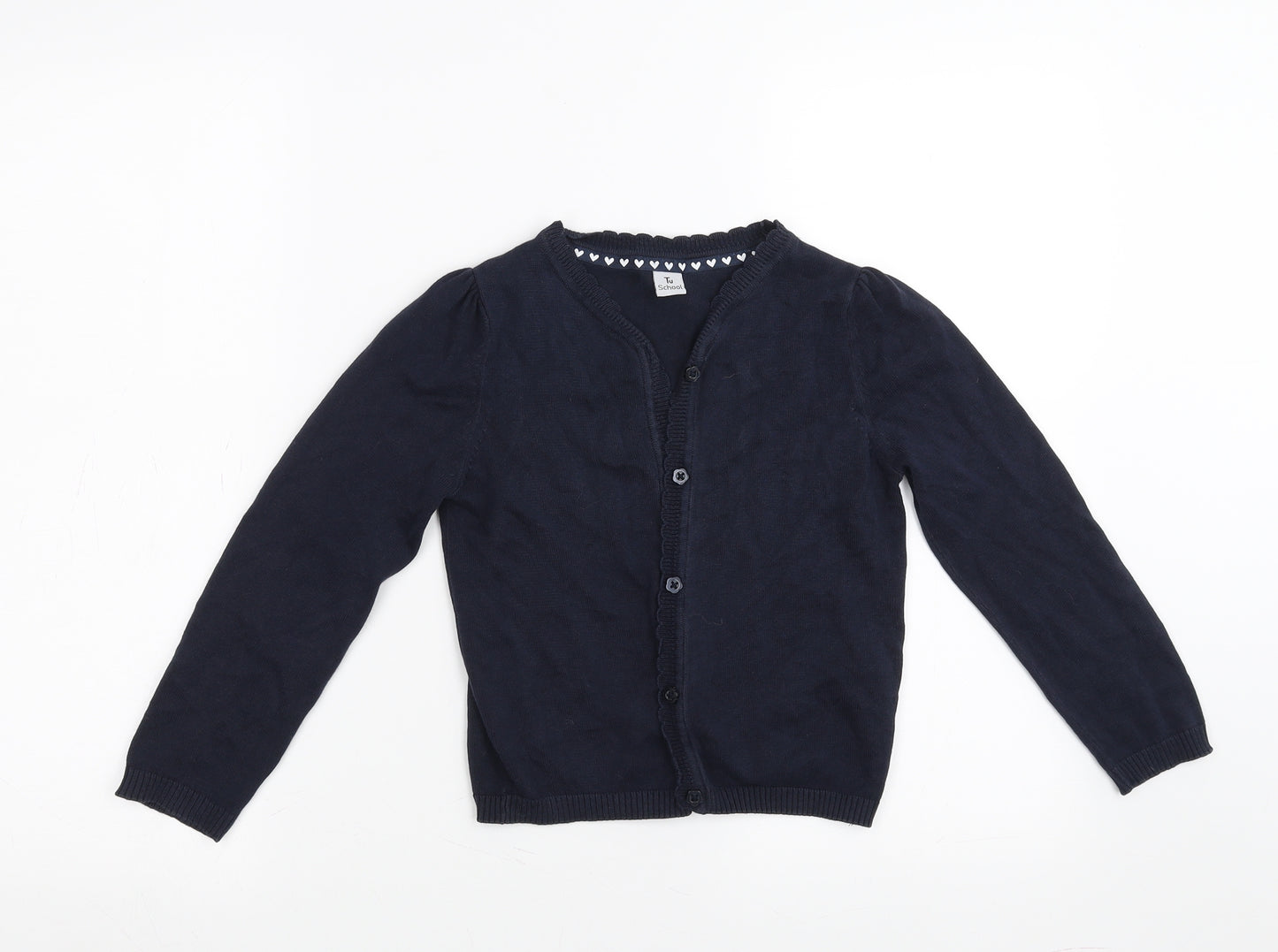 Sainsburys  Girls Blue  Knit Cardigan Jumper Size 6 Years  - School