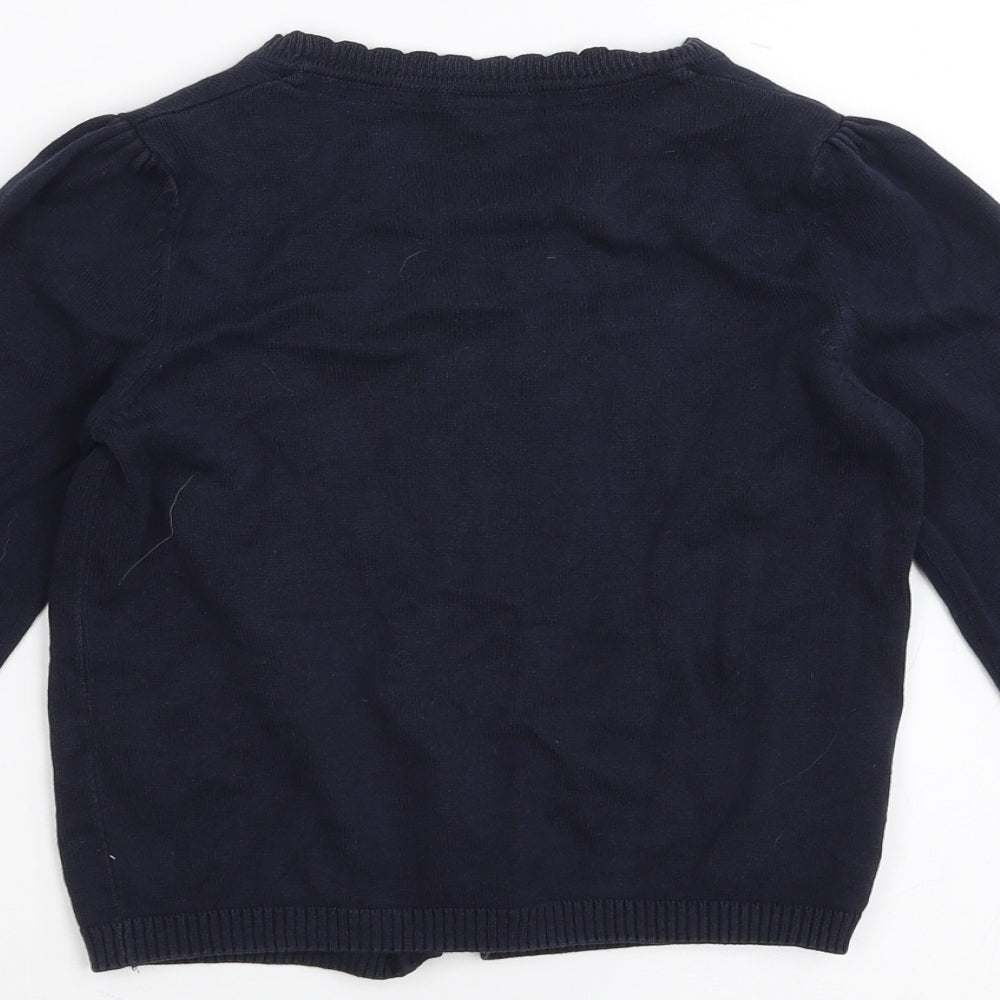 Sainsburys  Girls Blue  Knit Cardigan Jumper Size 6 Years  - School