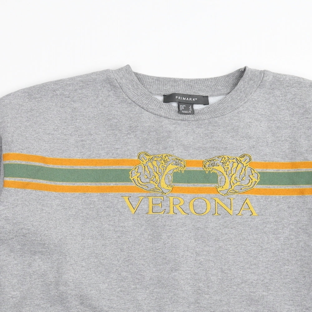 Primark Womens Grey   Pullover Sweatshirt Size 8  - verona