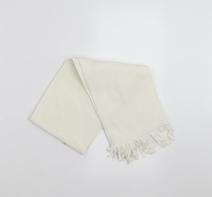 Preworn Womens White Geometric Scarf