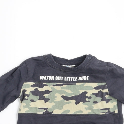SO CUTE Baby Blue   Pullover Jumper Size 12-18 Months  - Camo detail