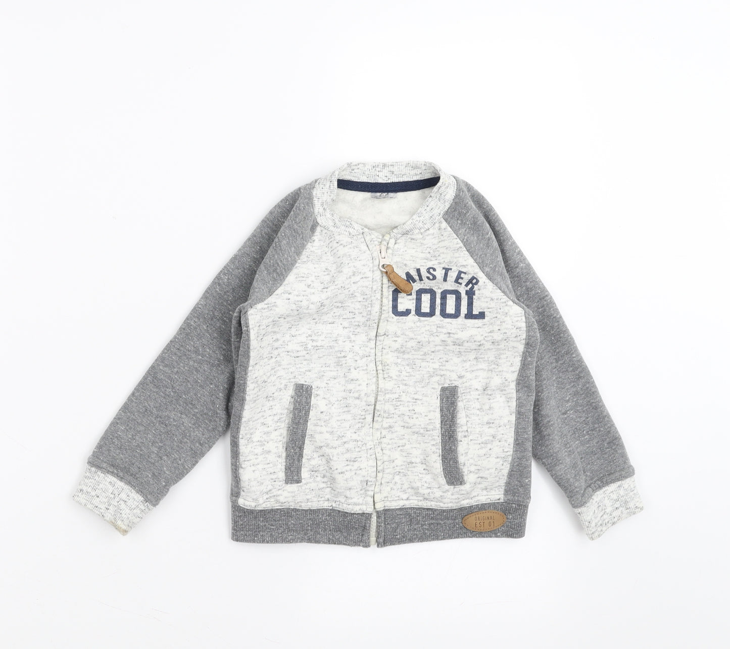 F&F Boys Grey   Full Zip Sweatshirt Size 2-3 Years  - mister cool