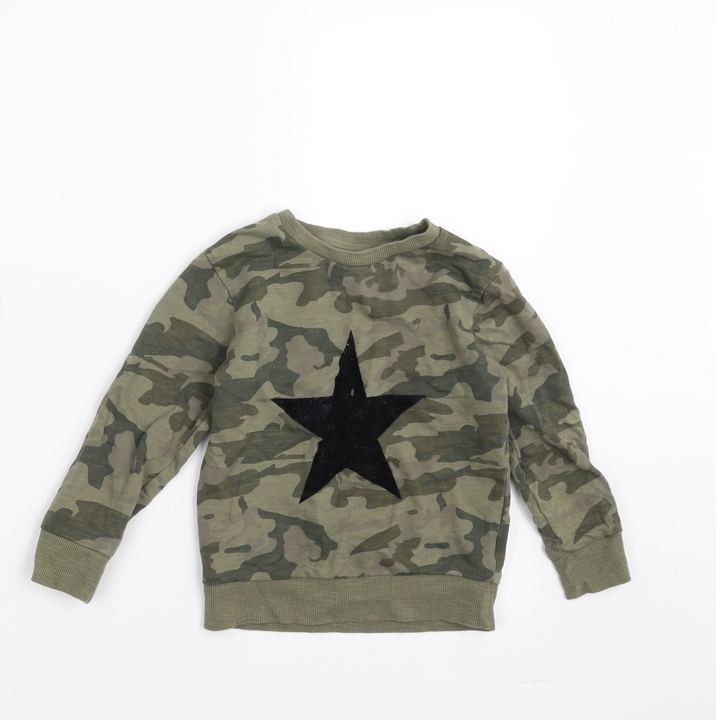 NEXT Boys Green Camouflage  Pullover Sweatshirt Size 3-4 Years  - Star