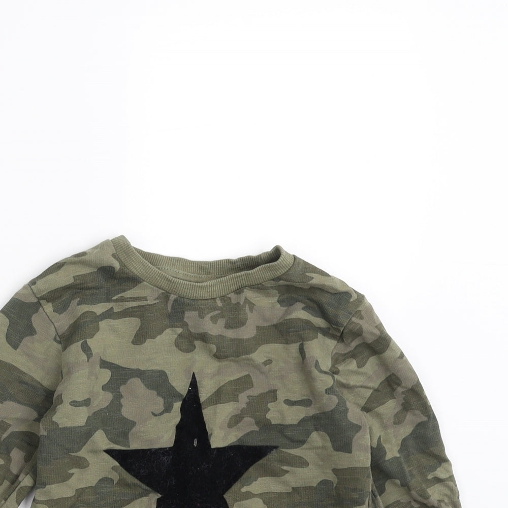 NEXT Boys Green Camouflage  Pullover Sweatshirt Size 3-4 Years  - Star