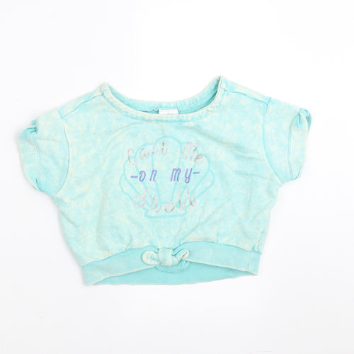 Disney Girls Green   Pullover Sweatshirt Size 7-8 Years  - call me on my shell