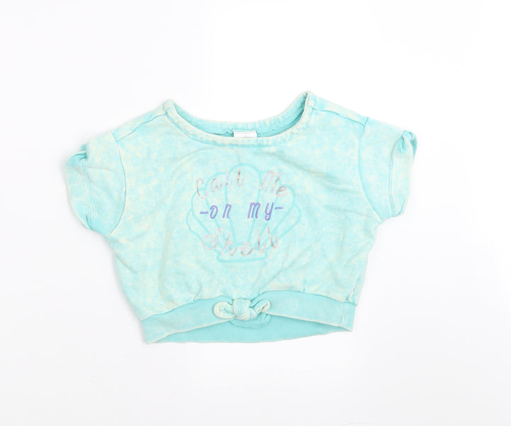 Disney Girls Green Pullover Sweatshirt Size 7-8 Years - call me on my shell