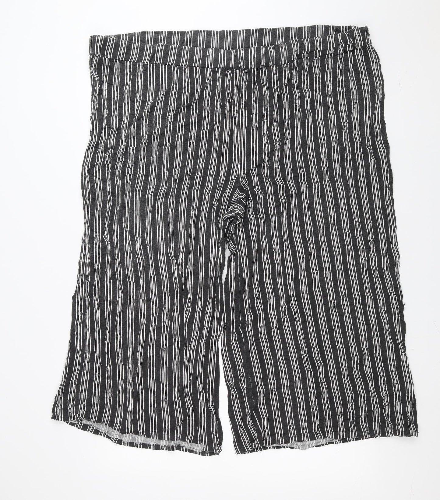 Yours Womens Grey Striped  Cropped Trousers Size 30 L22 in