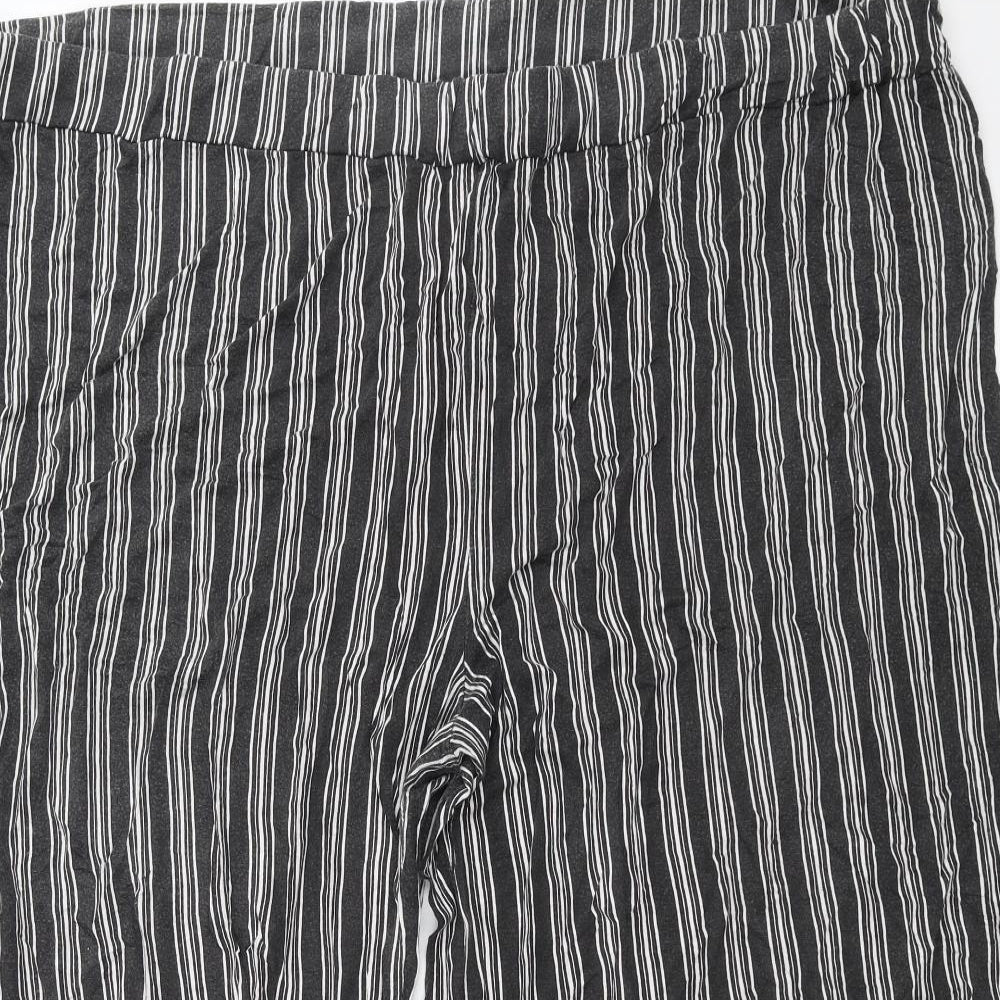 Yours Womens Grey Striped  Cropped Trousers Size 30 L22 in
