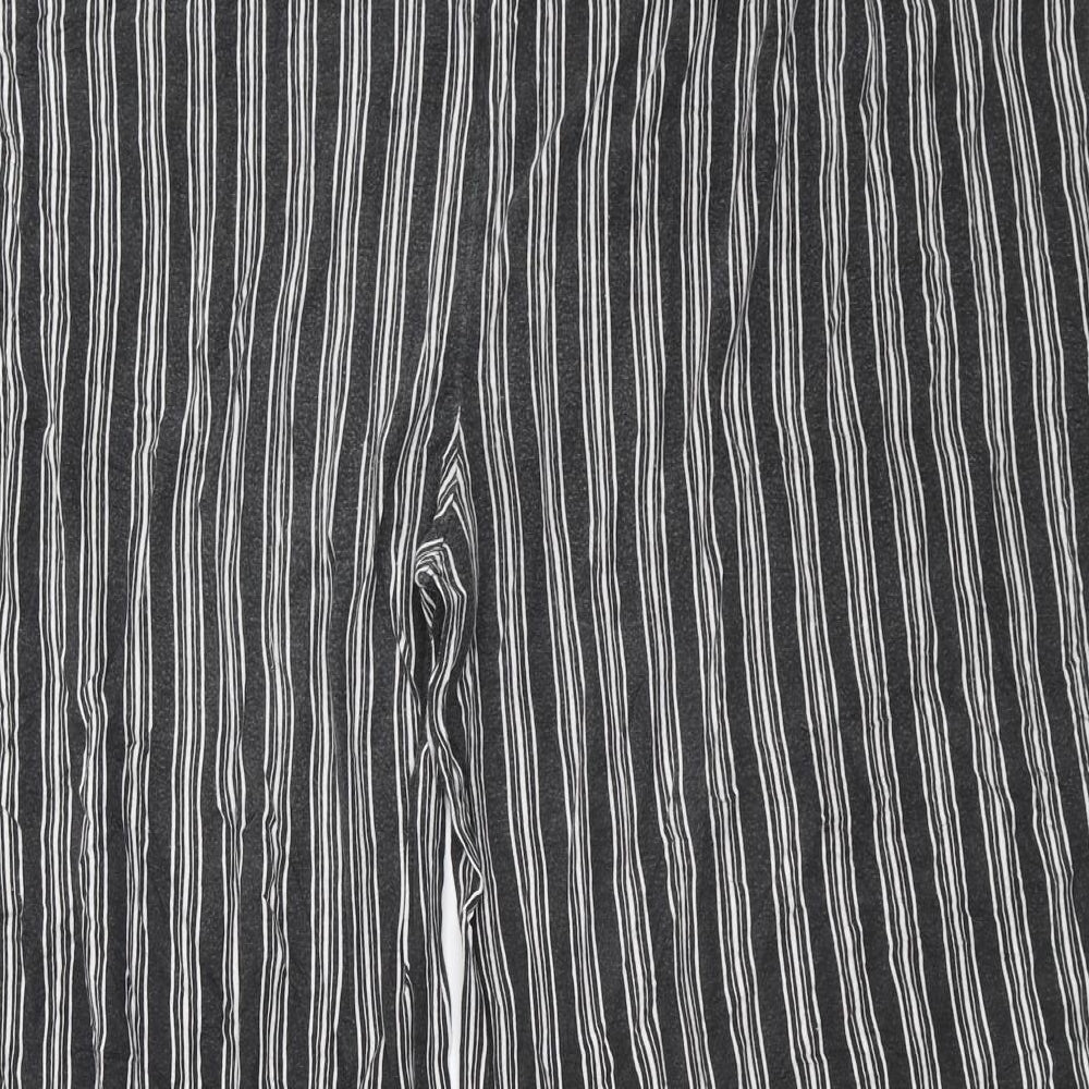 Yours Womens Grey Striped  Cropped Trousers Size 30 L22 in