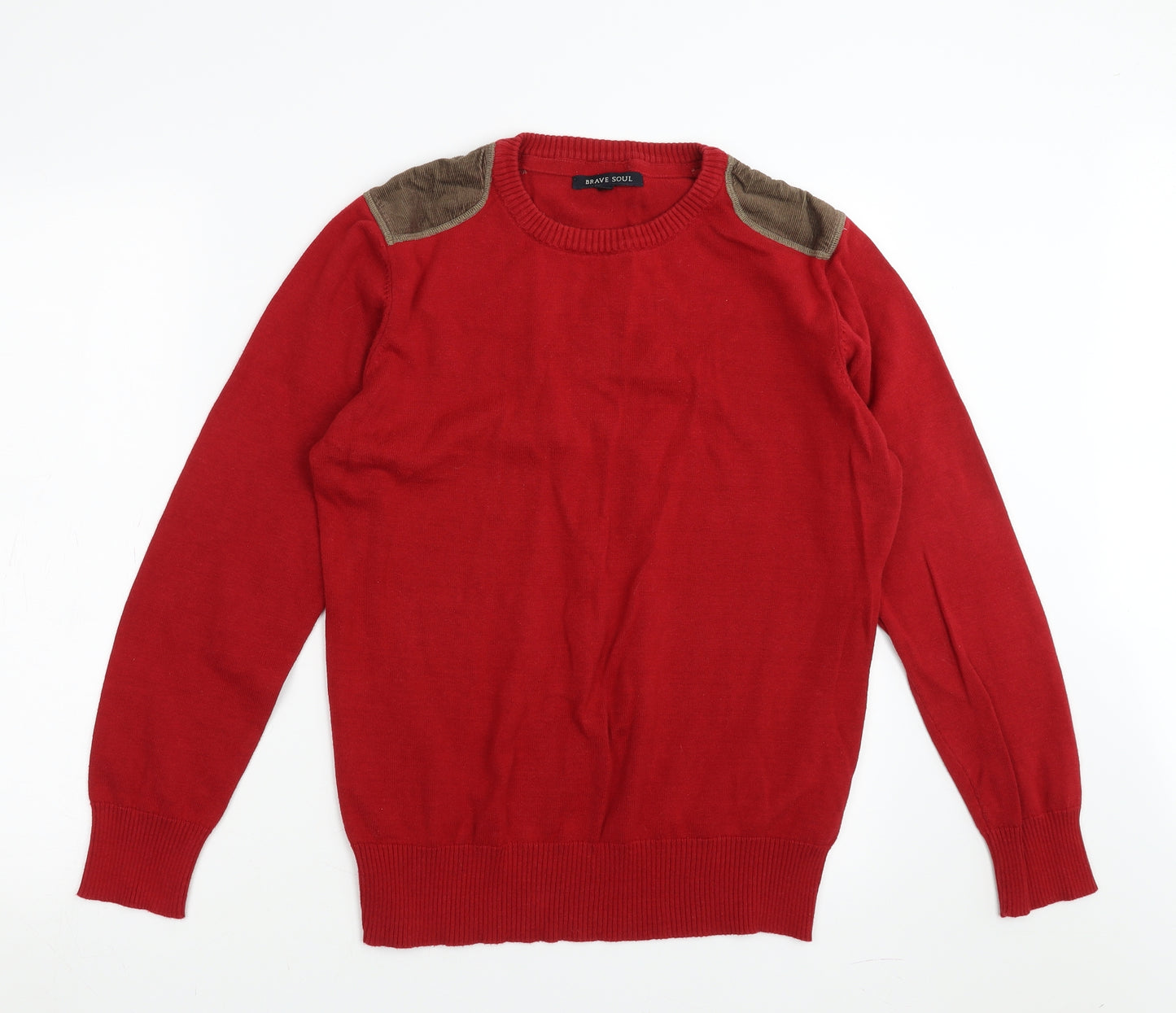 Brave Soul Mens Red   Pullover Jumper Size M