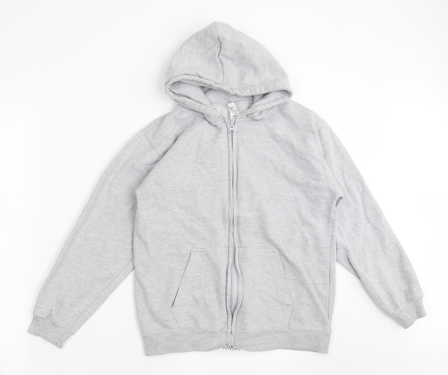 Awdis Boys Grey   Full Zip Hoodie Size 12-13 Years