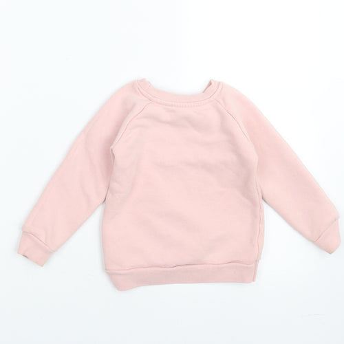 Primark Girls Pink   Pullover Jumper Size 24 Months  - floral rainbow