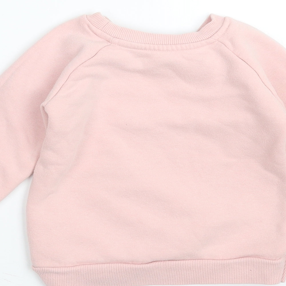 Primark Girls Pink   Pullover Jumper Size 24 Months  - floral rainbow