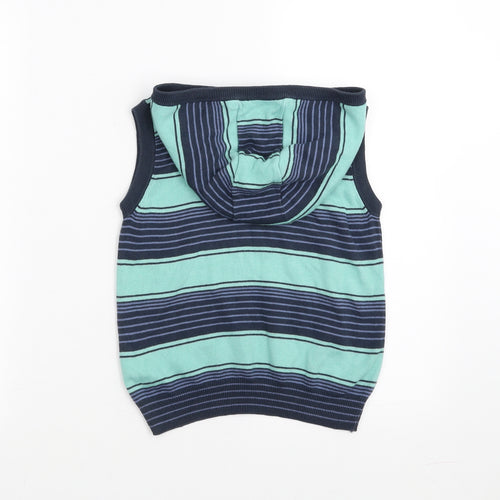 Marks and Spencer Boys Green Striped  Pullover Hoodie Size 5-6 Years